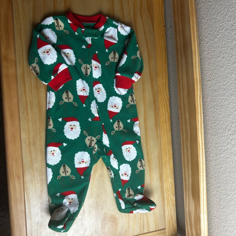 3/$10 Carter’s Santa Claus Fleece One Piece Size 6 months